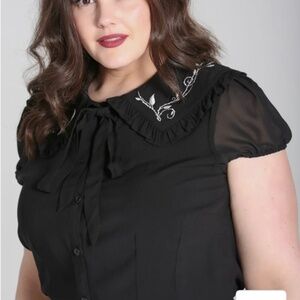 Hell Bunny Vina Blouse Sz 4X Good Used Condition
